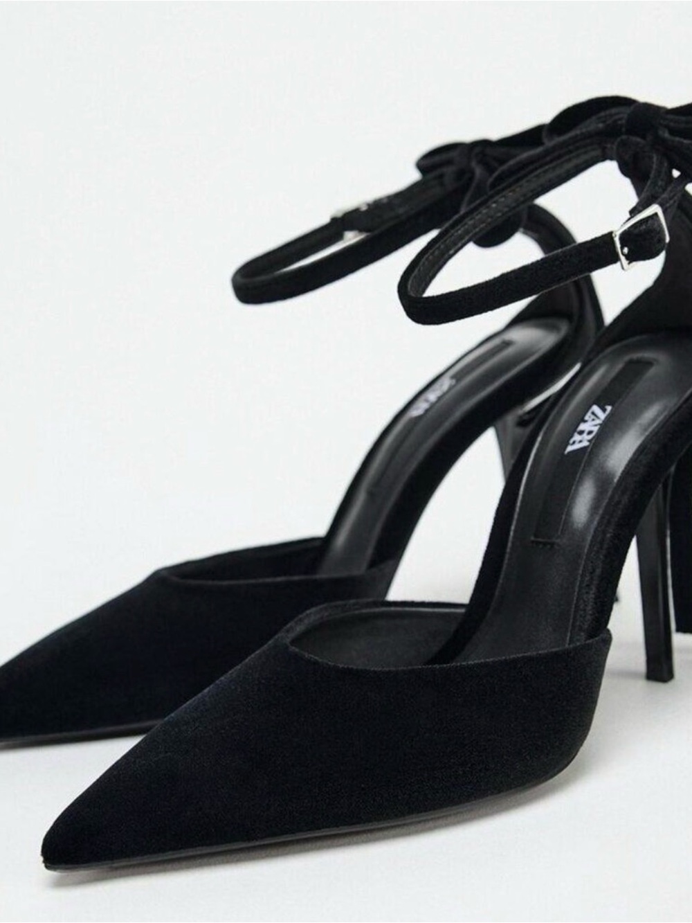 Zara Black Bow Ankle Strap
Pointed Toe. - Picture 4 of 11